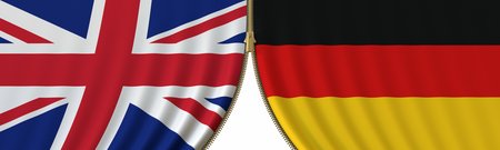 Britische und Deutsche Flagge mit Reißverschluss